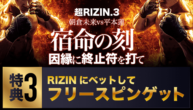 超RIZIN3 フリースピンプロモ